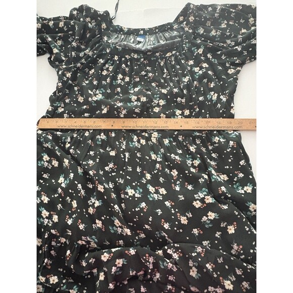 Old Navy Maxi Dress Size L Green Floral Tiered Prairie Forest Whimsigoth Modest - Picture 13 of 16